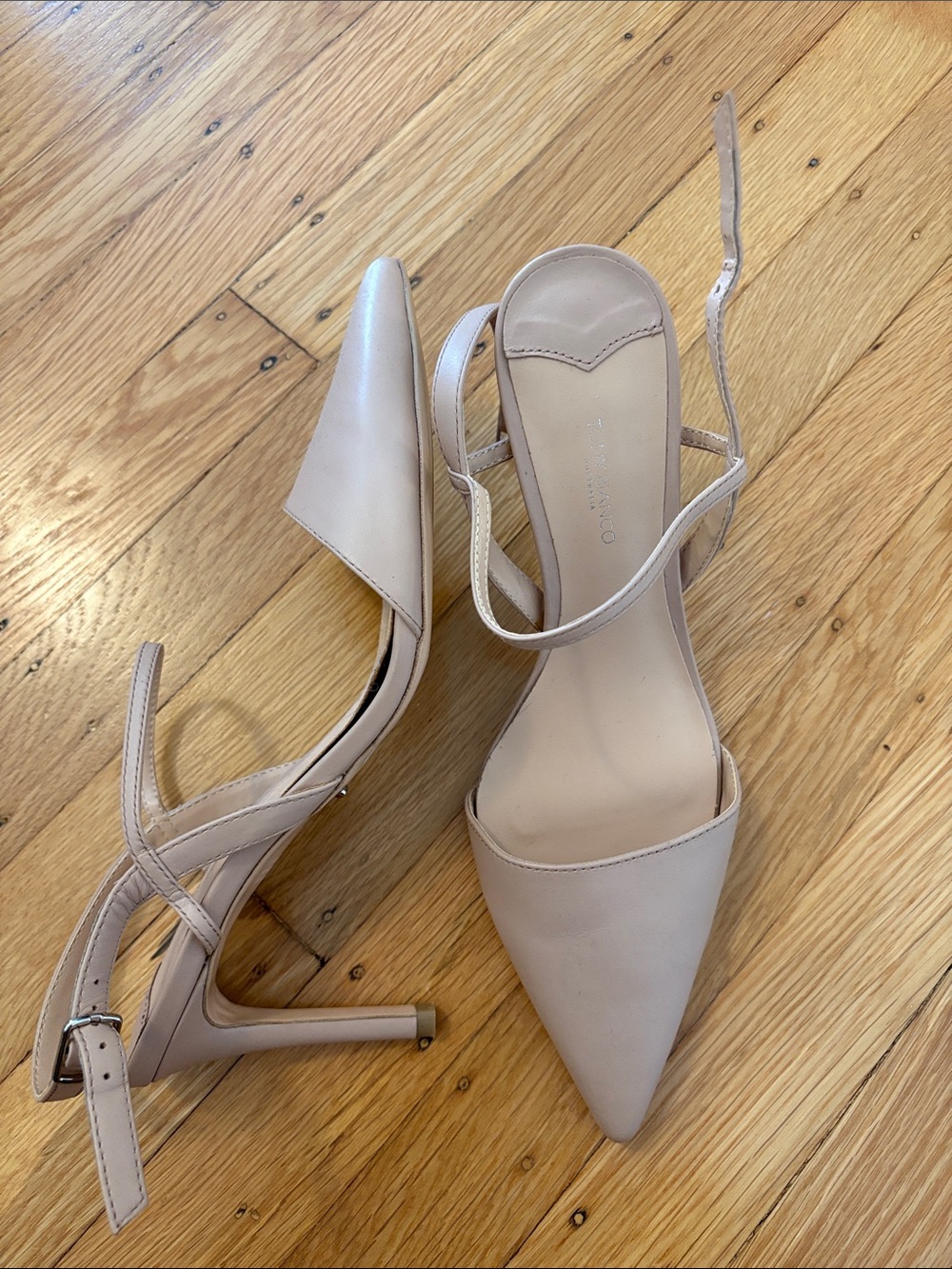 Tony Bianco Nude Pointed-Toe Slingback Heels